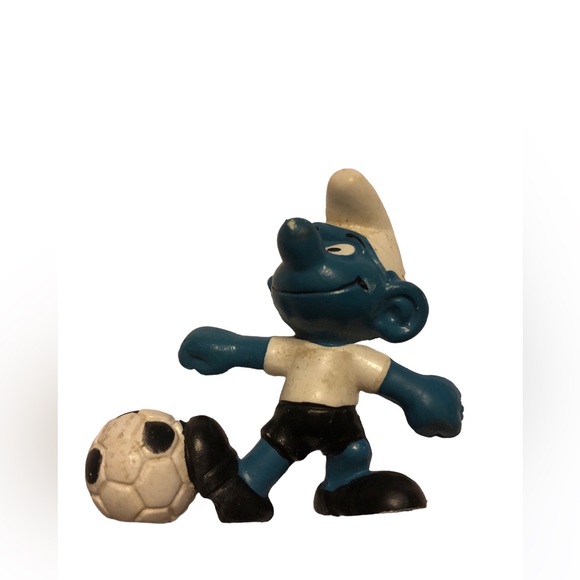 Rare Vintage 20068 , 1977 Peyo Watchman Soccer footballer Smurf Figurine - Picture 1 of 7